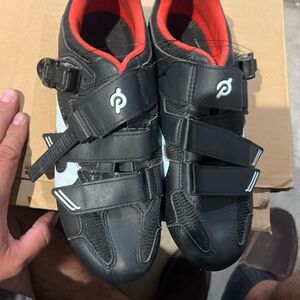 Peloton Black and Red Athletic Shoes